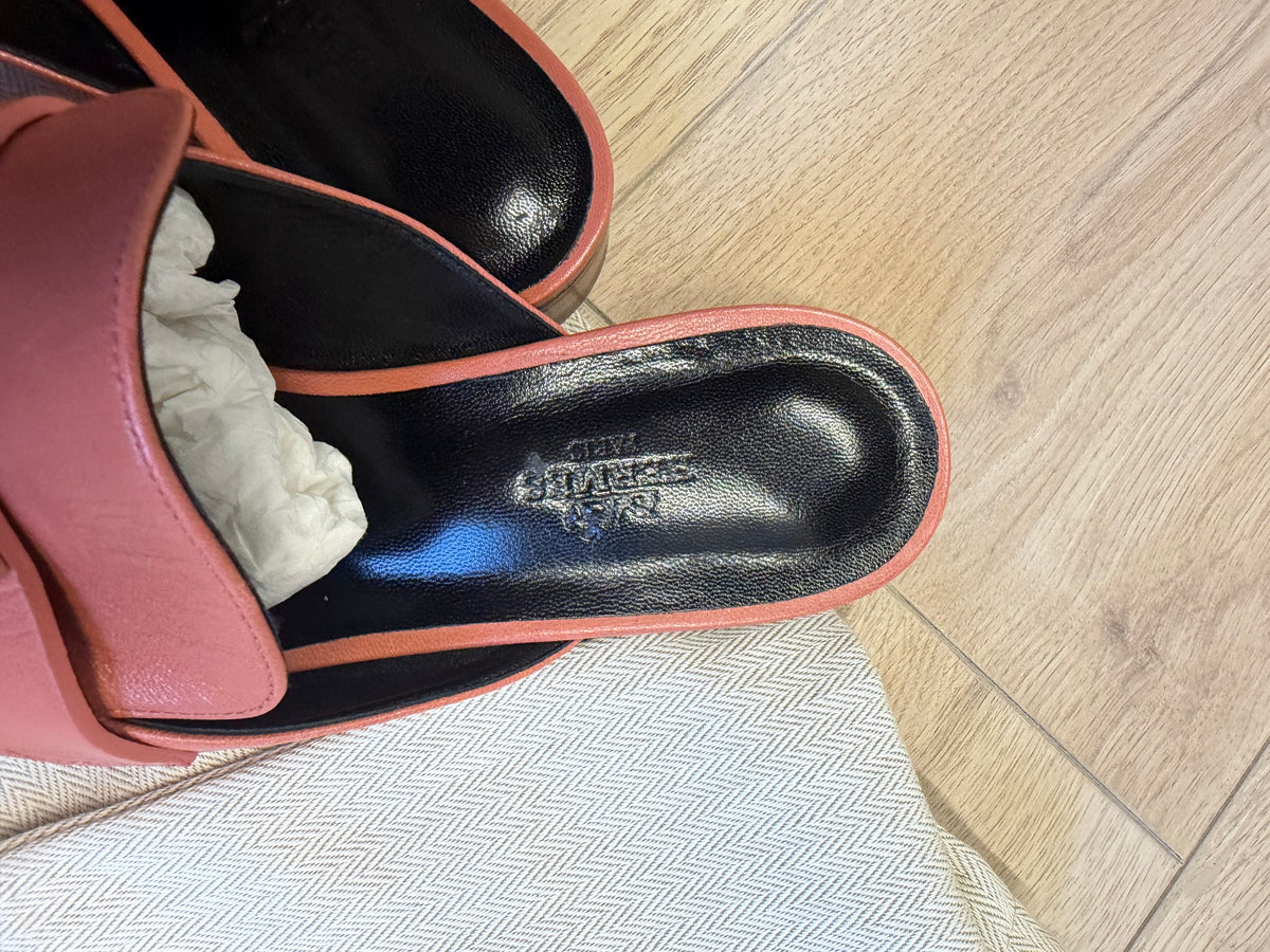 Preloved Hermes Constance Loafers Size 5 Coral