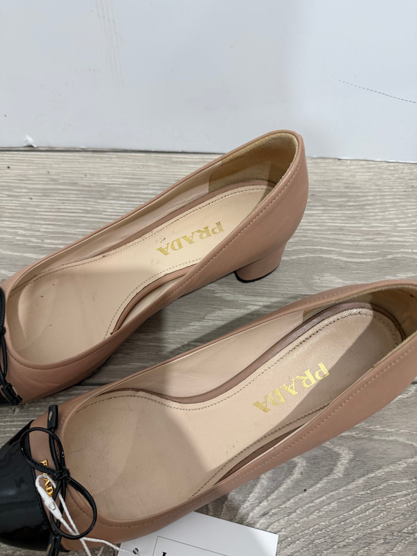 Nude/Pink/Black Prada Pumps, Size 38 - UK 5