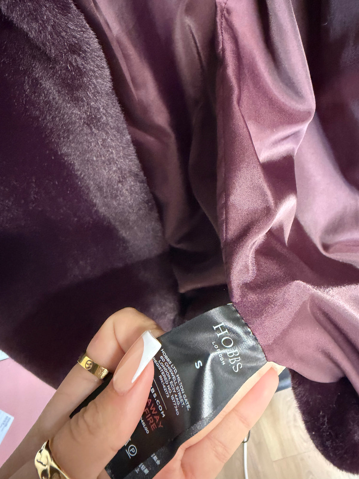 Preloved Hobbs Coat Small Burgundy