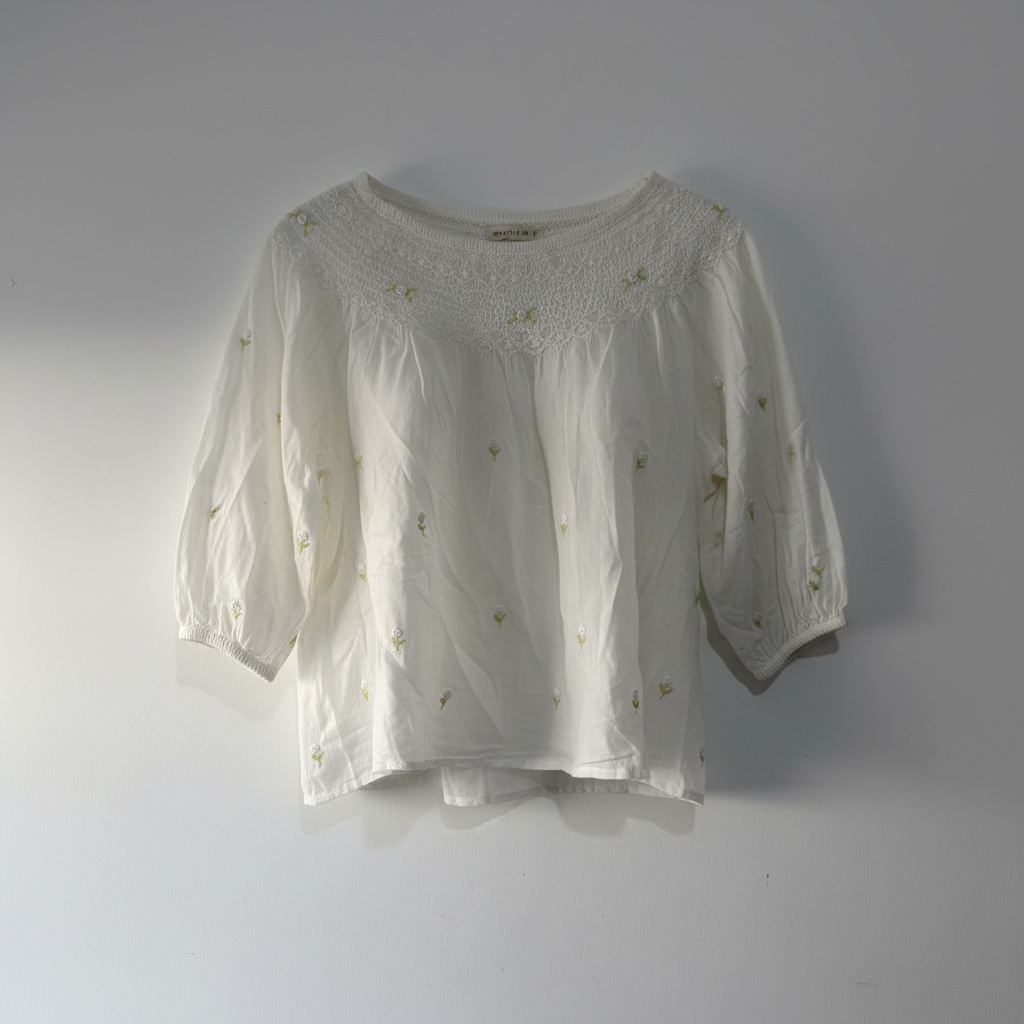 Preloved White Mes Demoilles Top, Small
