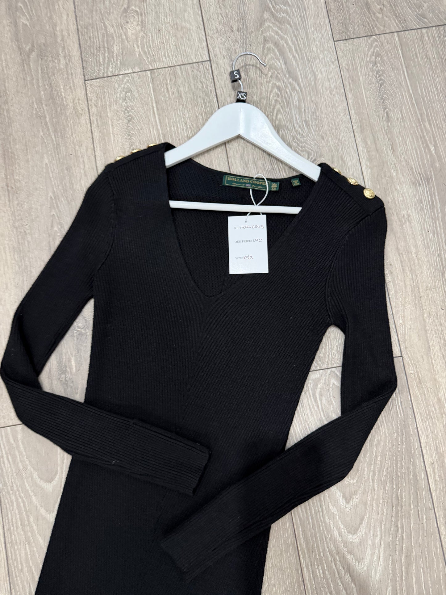 Black and Gold Holland Cooper Current Season Dress, Size XS (up to 8-10)