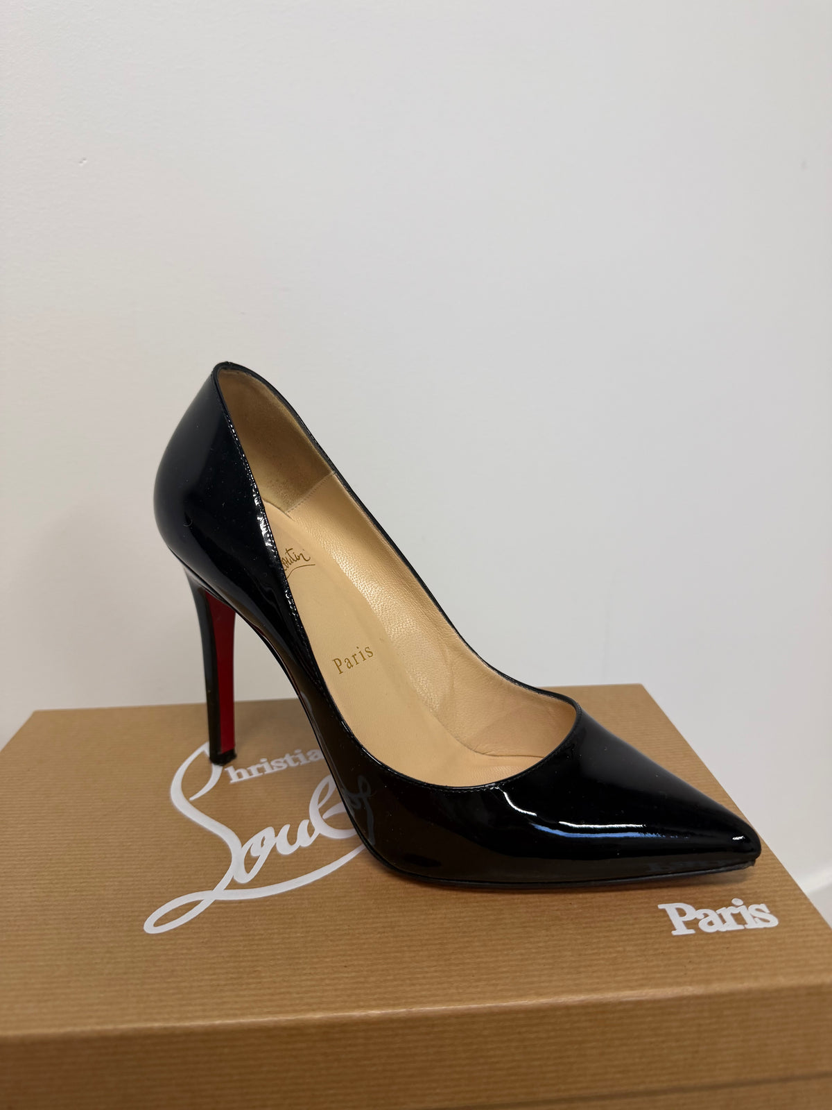 Preloved Christian Louboutin Heels Size 37.5 UK 4.5 Patent Black