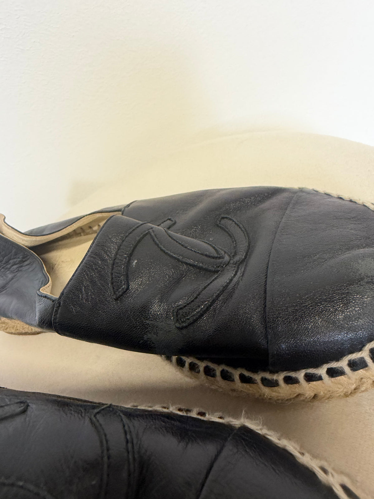 Preloved Chanel Espadrilles Size 4 Black