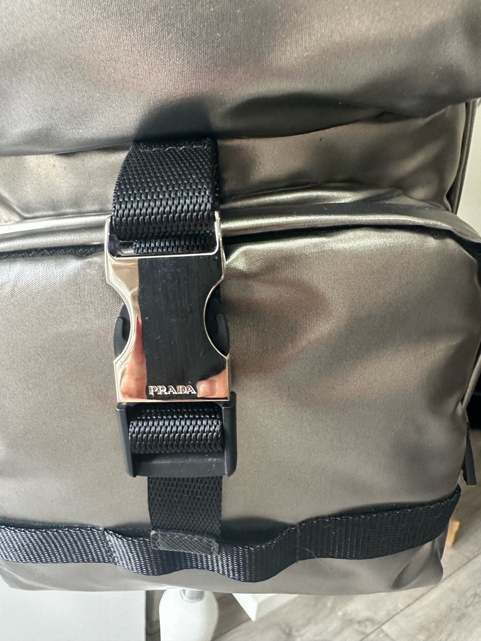 Prada Silver Backpack