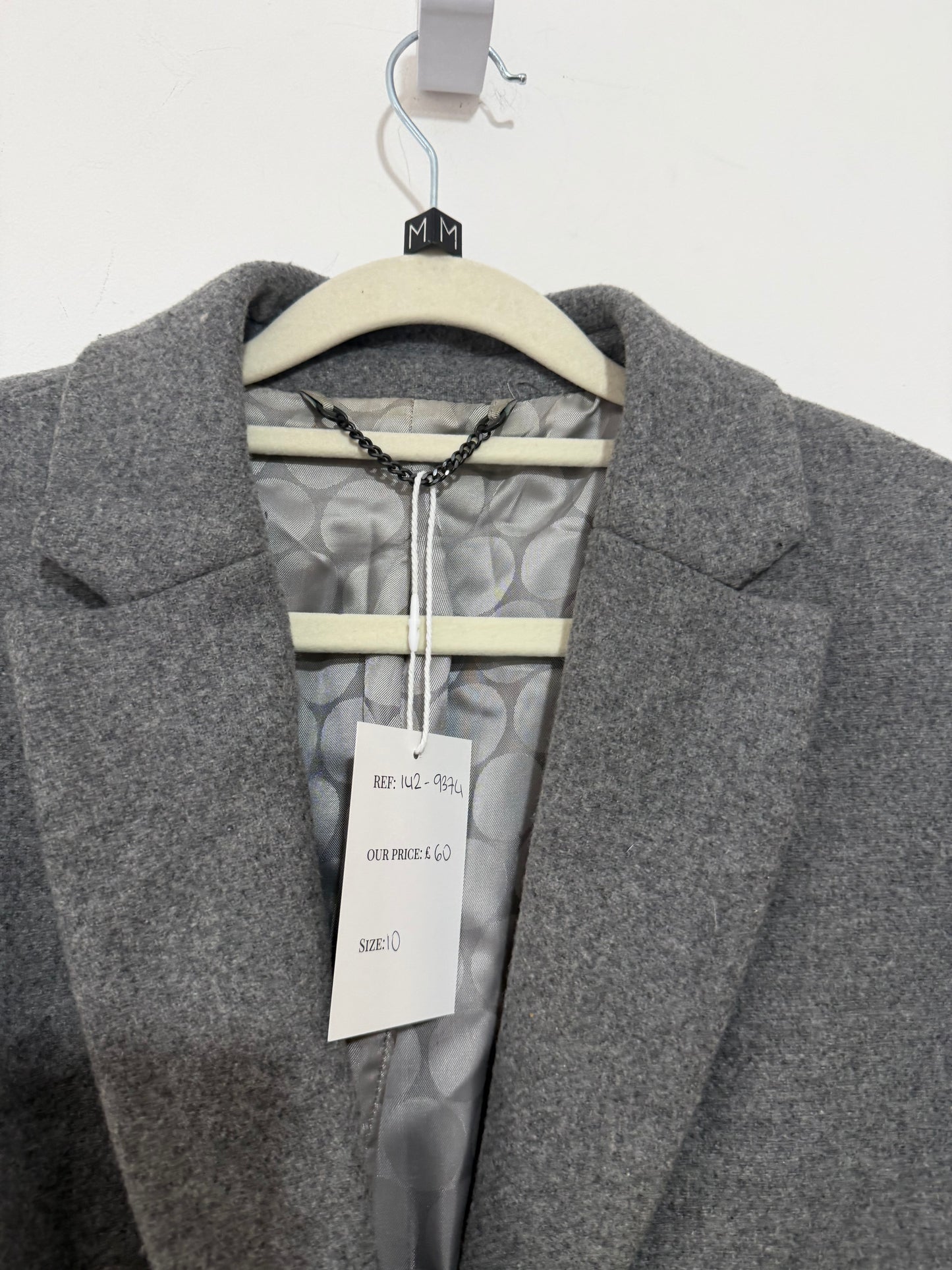 Preloved Jigsaw Coat Size 10 Grey