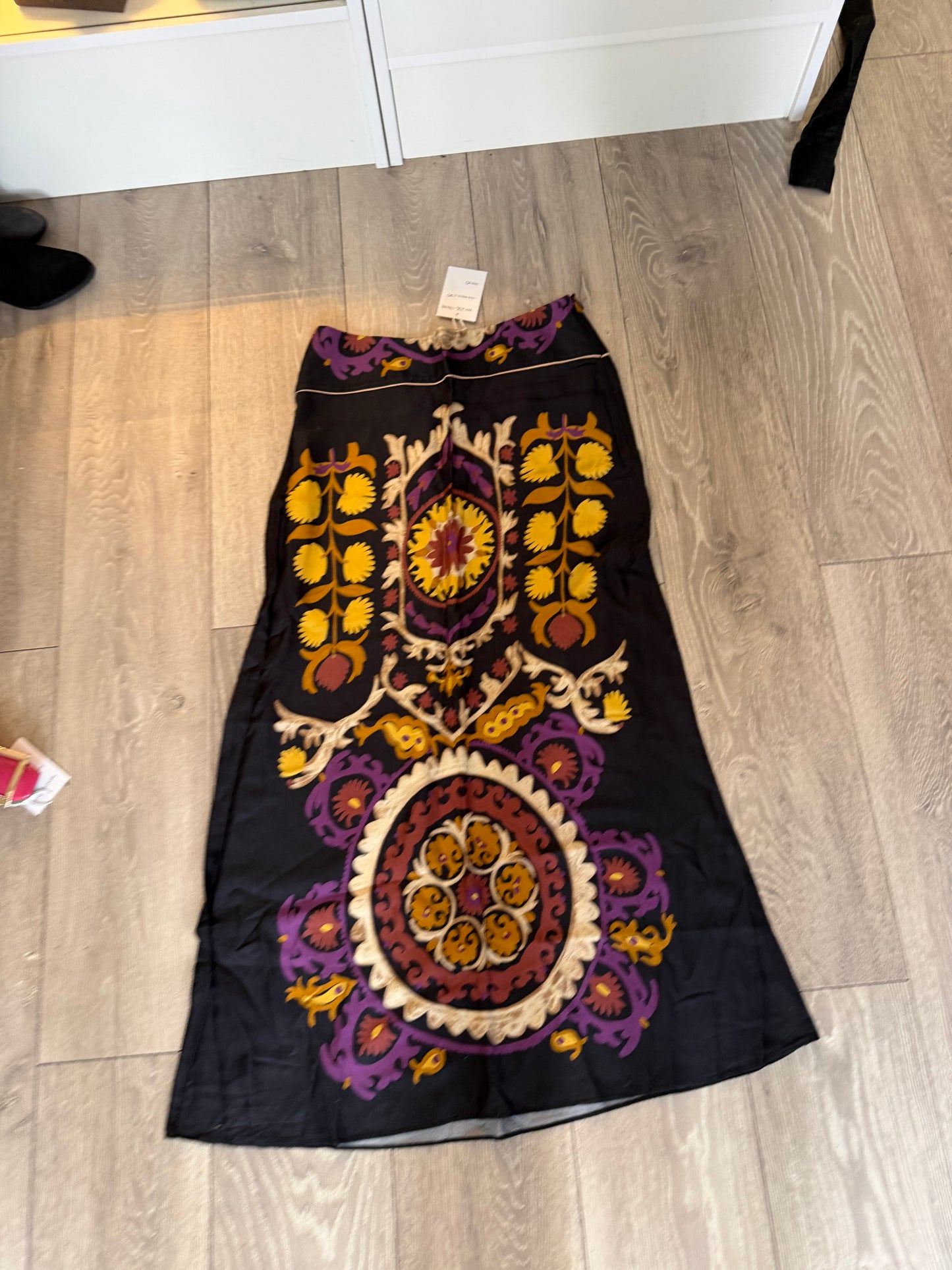Preloved Ba&sh Skirt Size 2 UK 10 Black Purple Orange