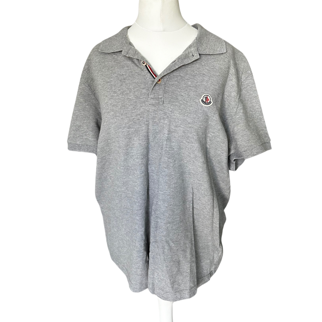 Moncler Grey Polo Top - L