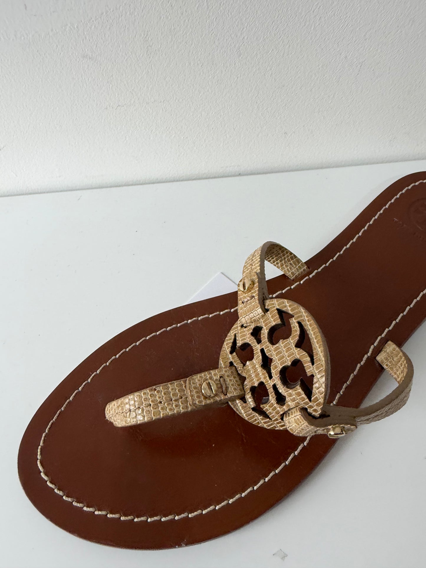 Neutral Preloved Tory Burch Miller Sandals, Size 5