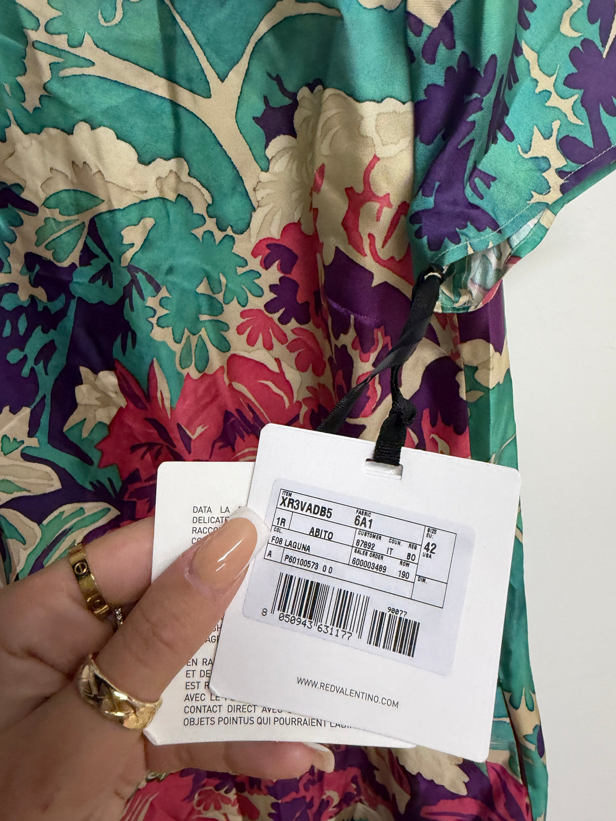 Preloved BNWT Red Valentino Dress Size 10 Green Pink and Purple