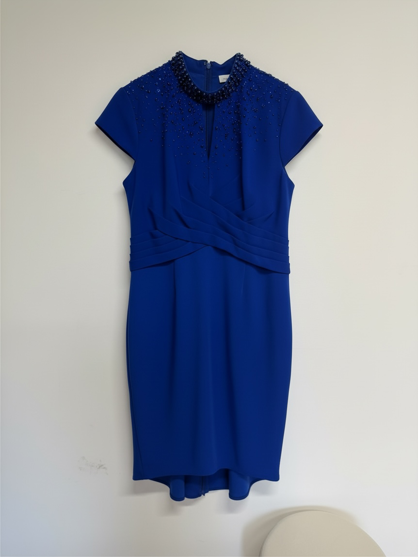 Preloved Veni Infantino Dress Size 18 Blue