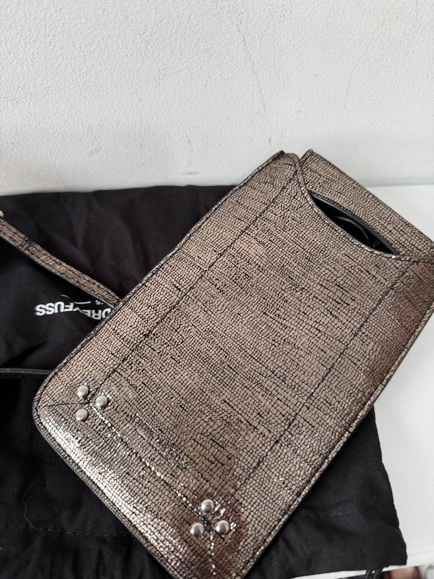 Preloved Jerome Dreyfuss Phone Pouch Crossbody Fits all phones Chrome