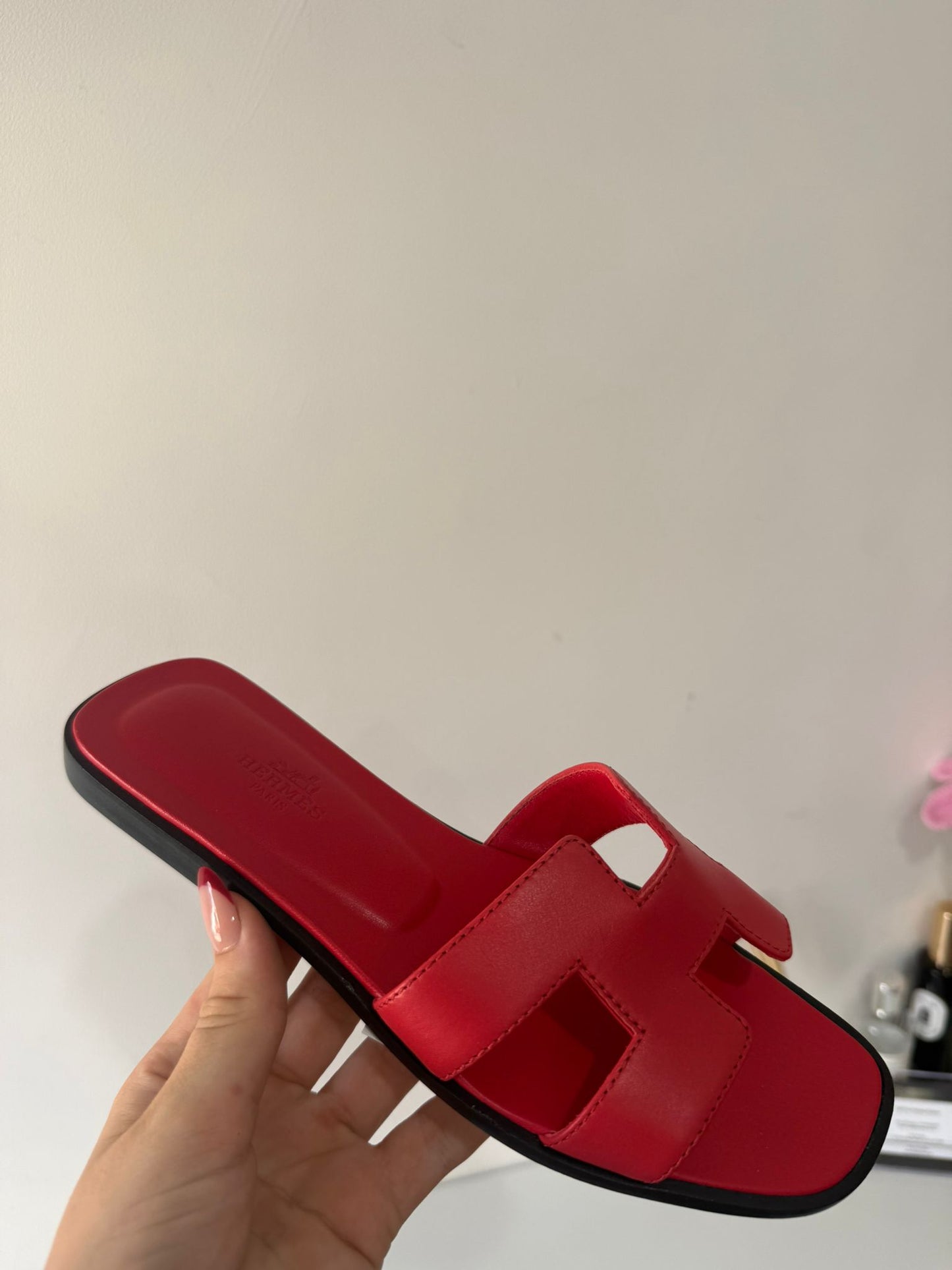 Pre-owned, Red Hermes Orans, Size 37 UK 4