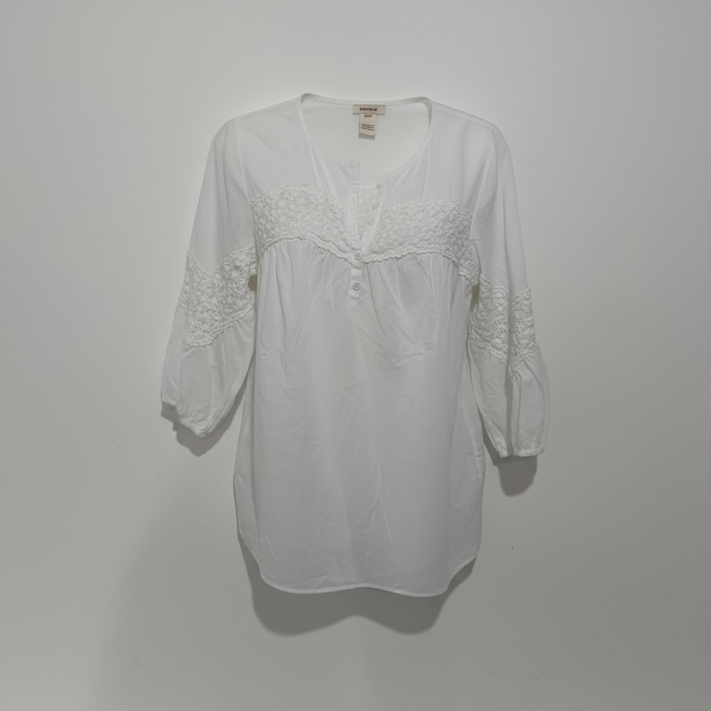 Pre-owned, White Sundance Blouse, Size M
