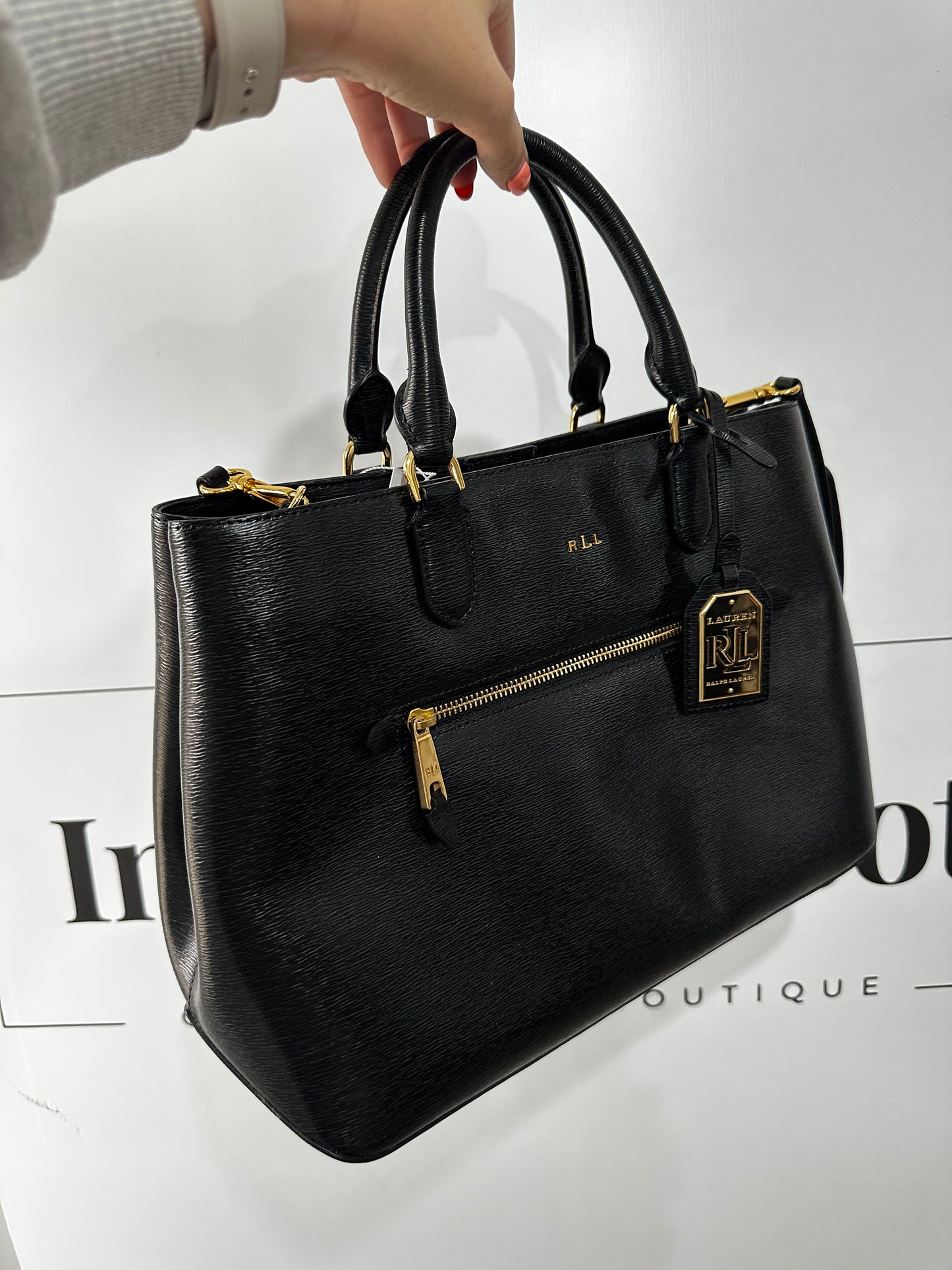 Black, Gold Hardware Ralph Lauren Handbag