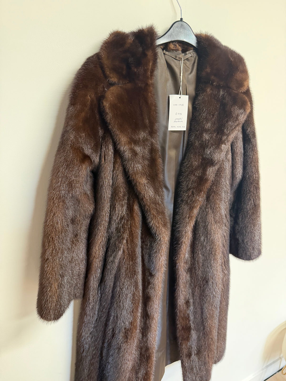 Preloved Mink Fur Coat Small / Medium Dark Brown