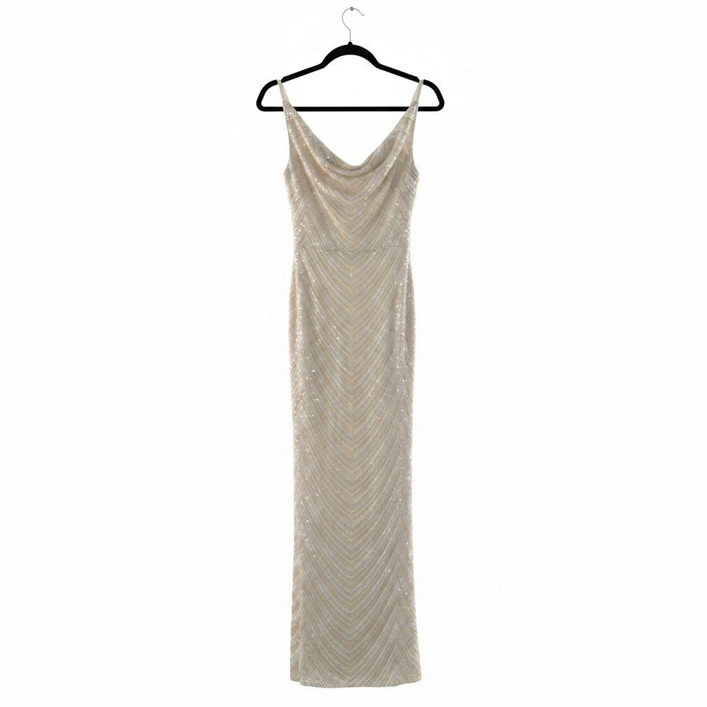 Preloved, Cream/White  Lipsy London Dress, UK 8