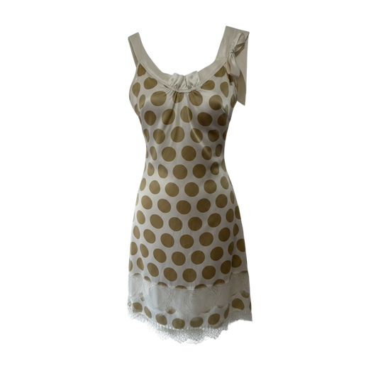 Preloved, Cream Poleci Dress Silk, Size 10