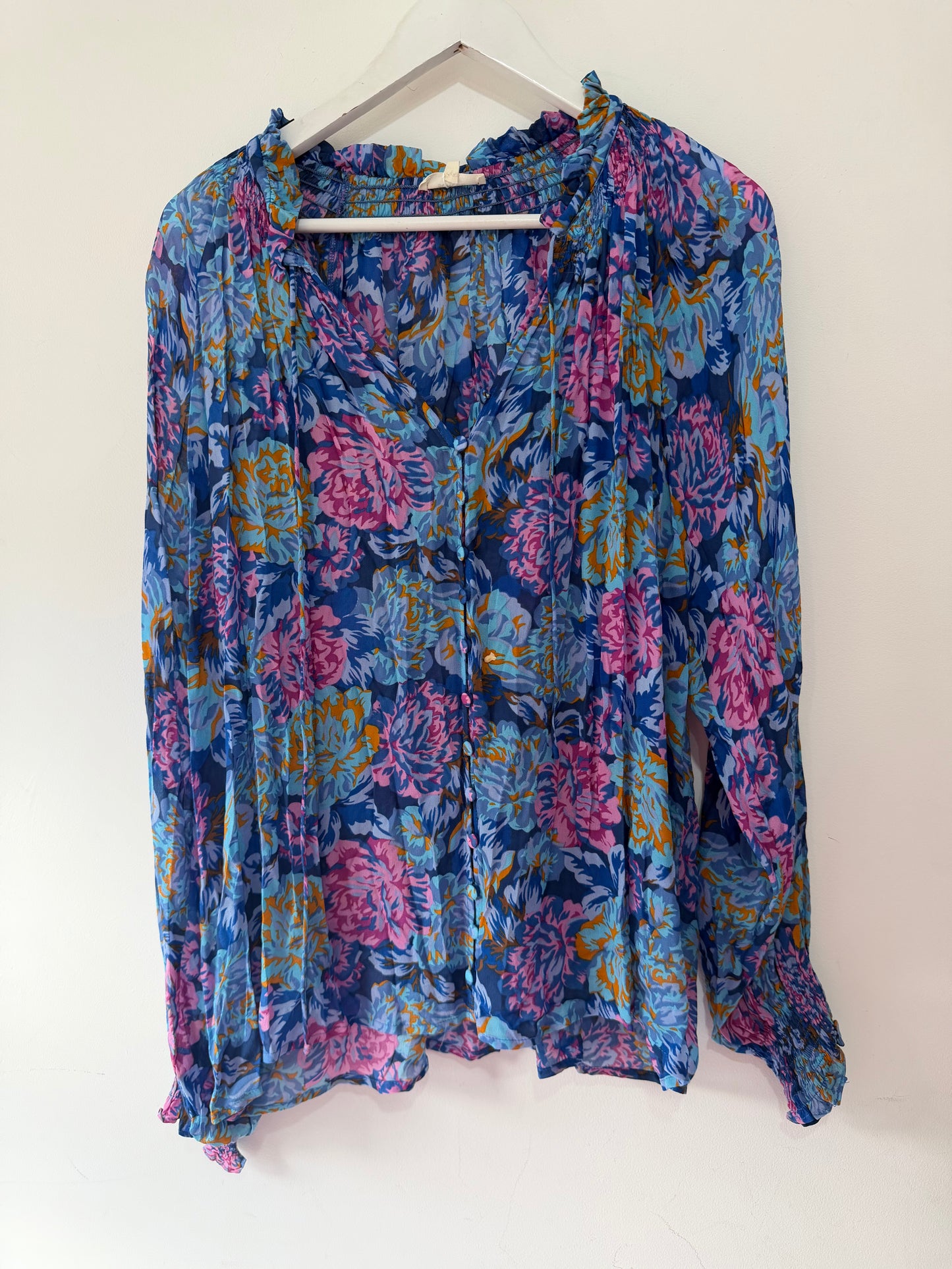 Preloved Blue Multi Suncoo Blouse, L