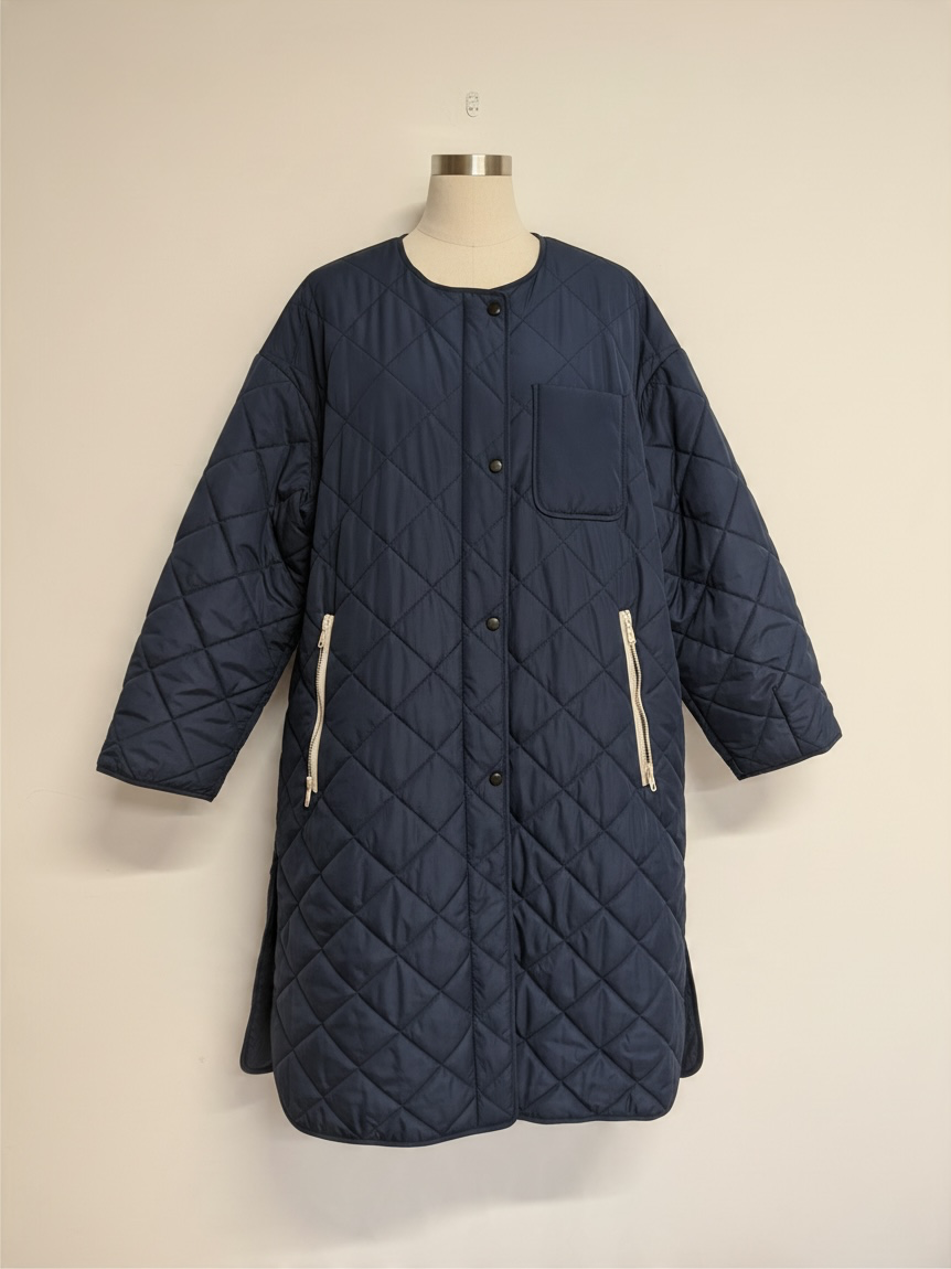 Preloved Puffer Coat Small Navy