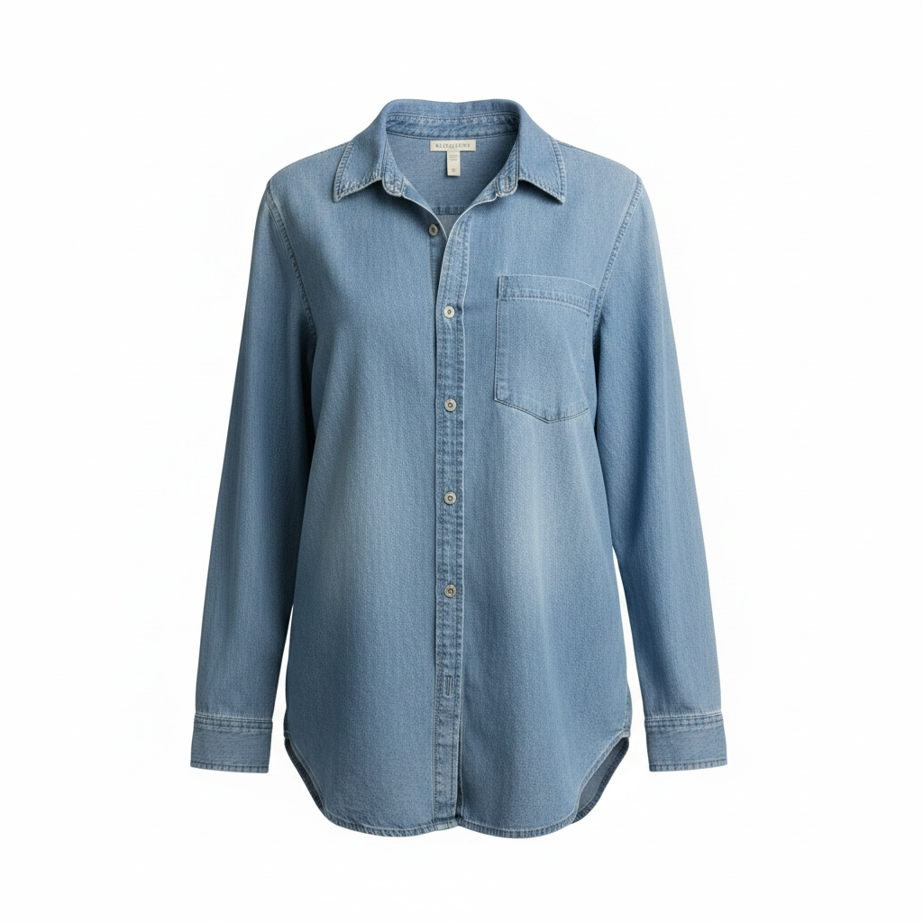 Preloved Light Blue Eileen Fisher Shirt, Size L