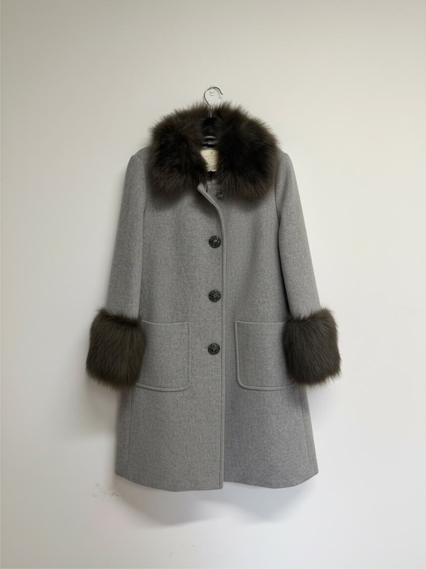 Preloved Kate Spade Coat Size 12 Grey