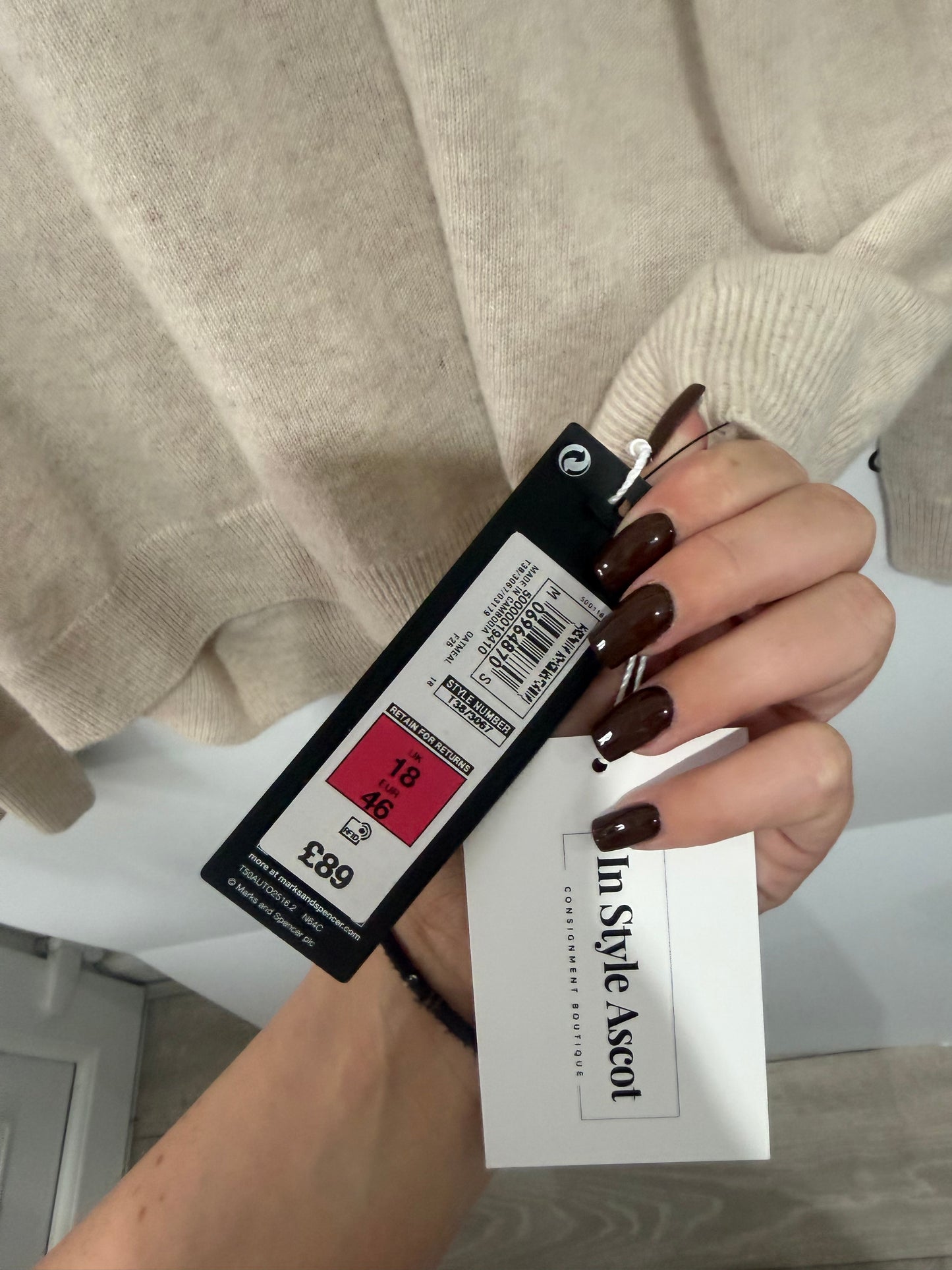 Beige Autograph Cashmere Rollneck, Size L