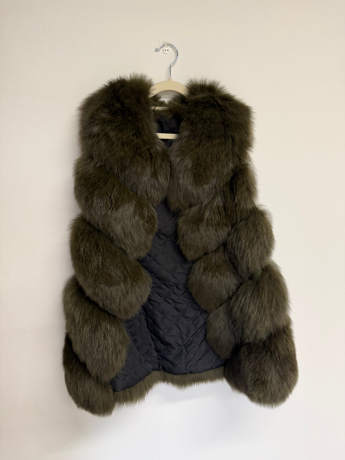 Preloved Jancoco Max Fox Fur Gilet Small Green