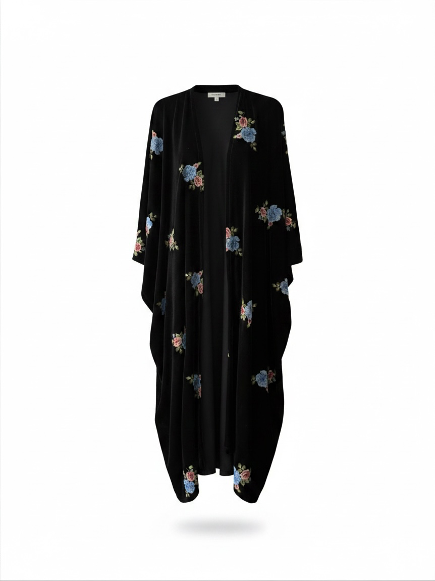 Preloved Donald Stanley Kaftan/Dress One size Black Velvet
