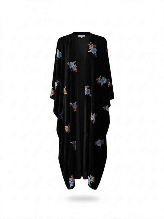 Preloved Donald Stanley Kaftan/Dress One size Black Velvet
