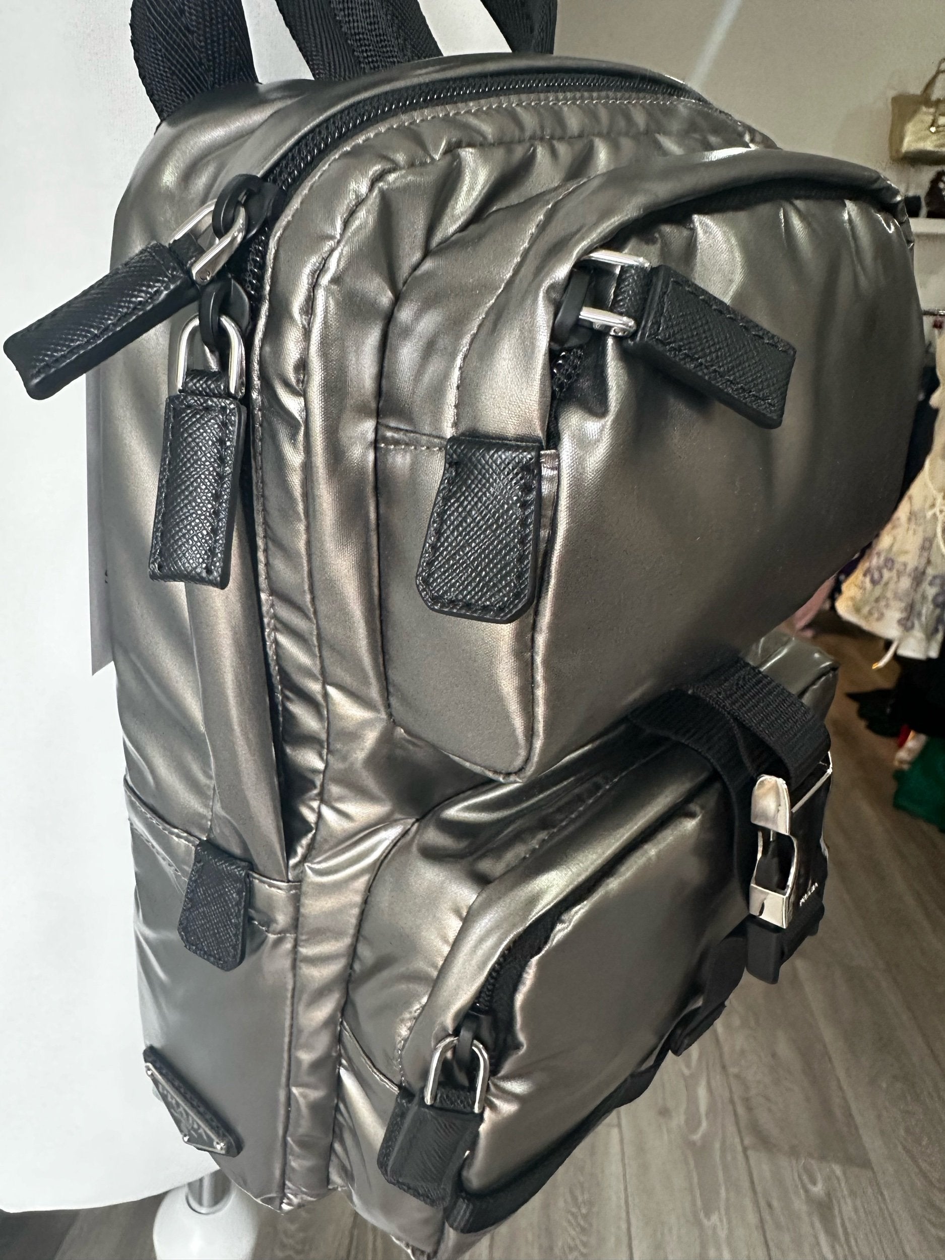 Prada Silver Backpack