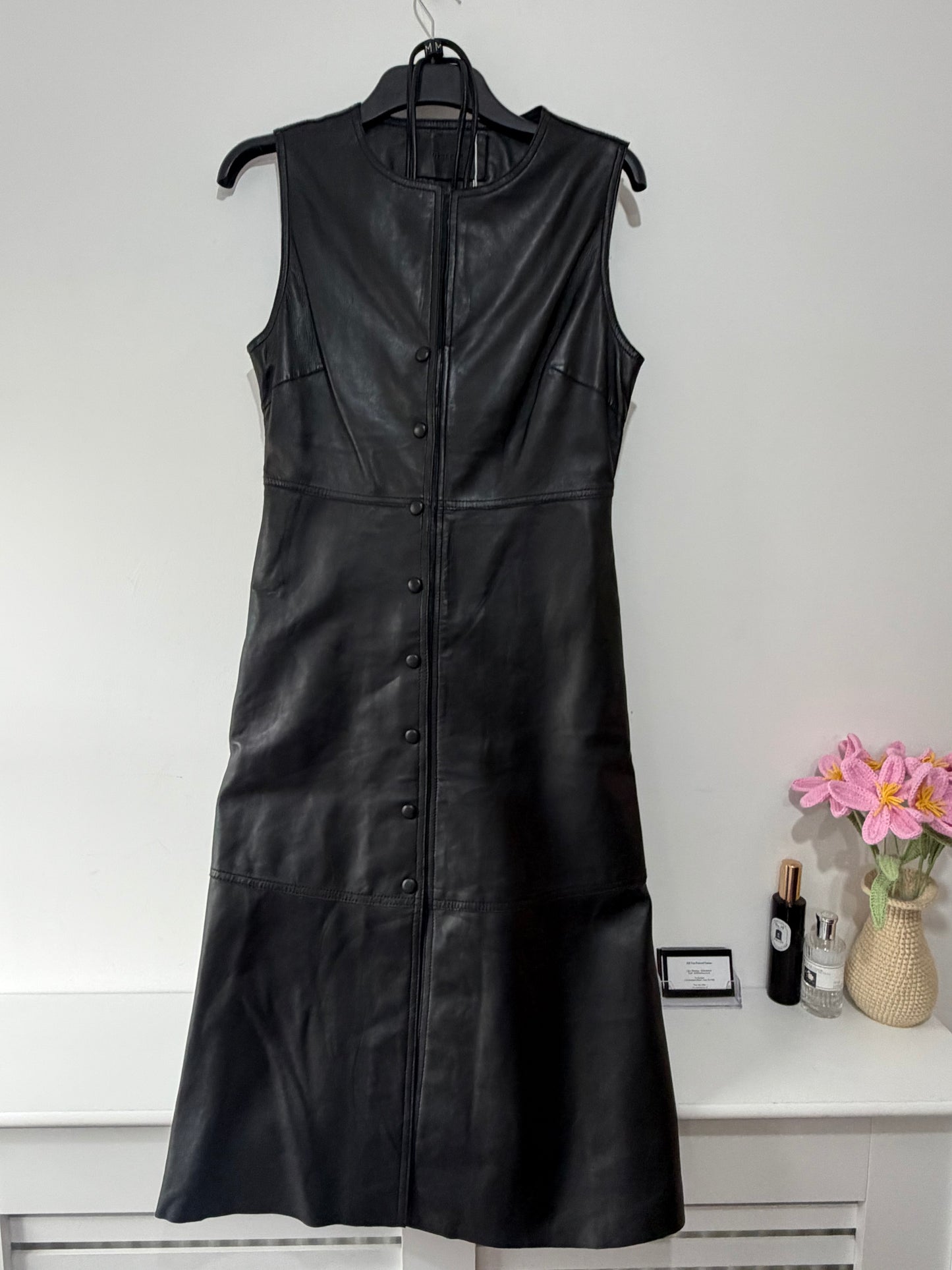 Preloved Uterque Leather Dress Size M Black