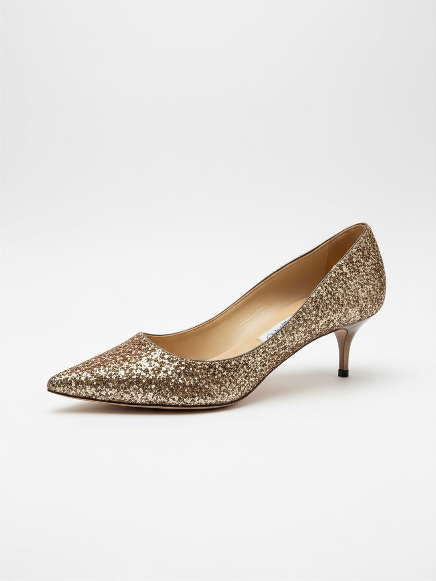 Preloved Jimmy Choo Heels Size 7 Gold Sequin