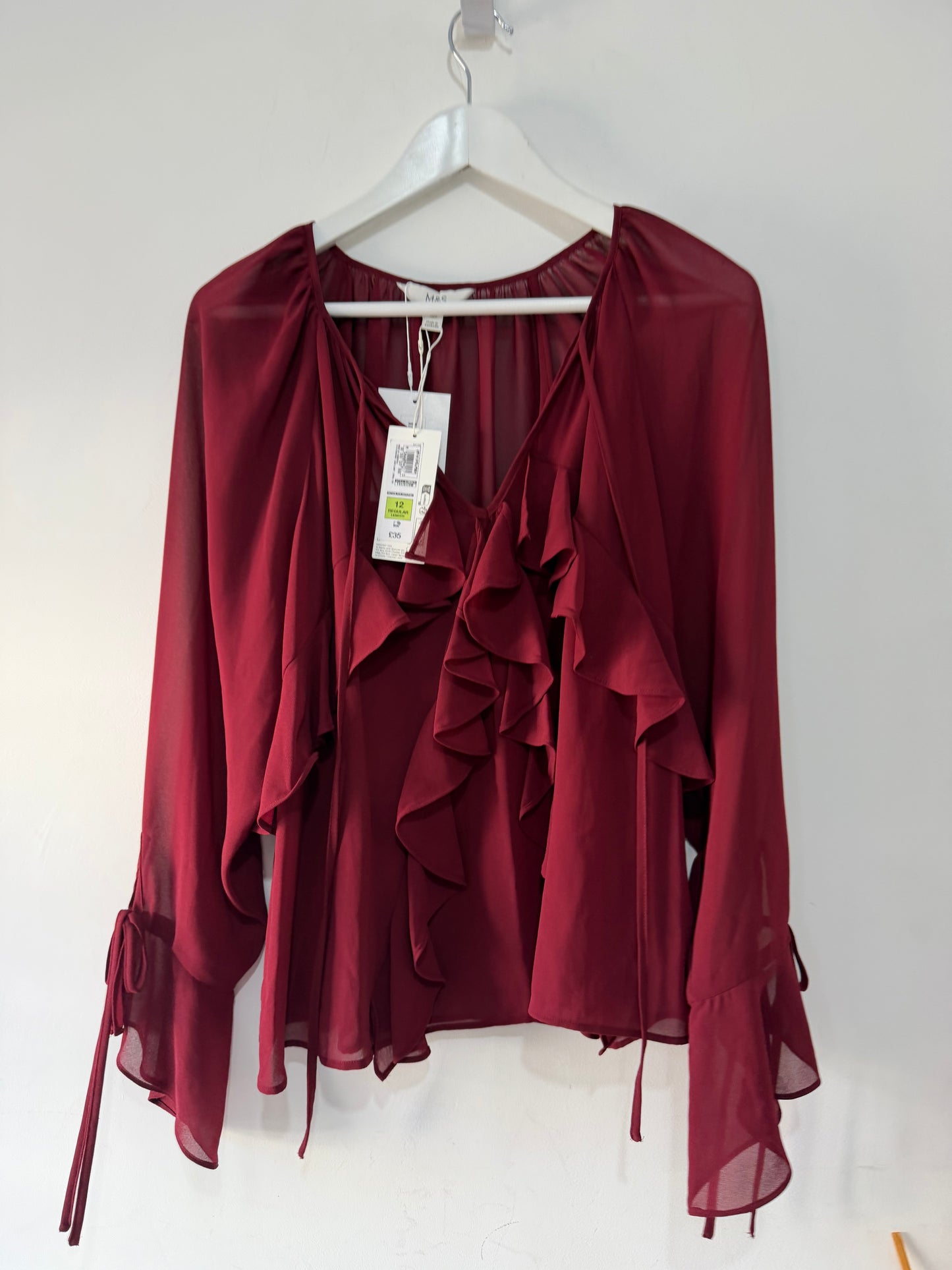 Preloved Burgundy M&S Blouse, 12