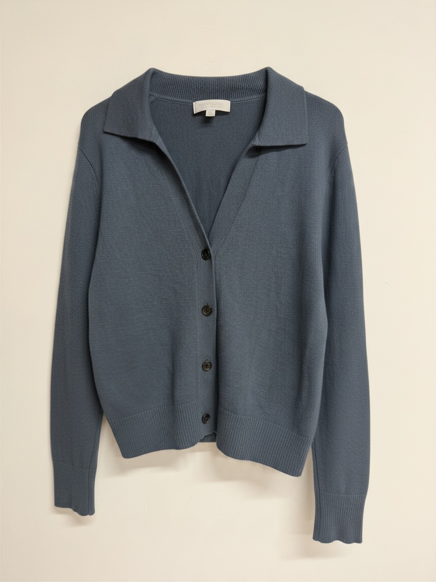 Preloved The White Company Cardigan Jacket Size UK 16 Grey Blue