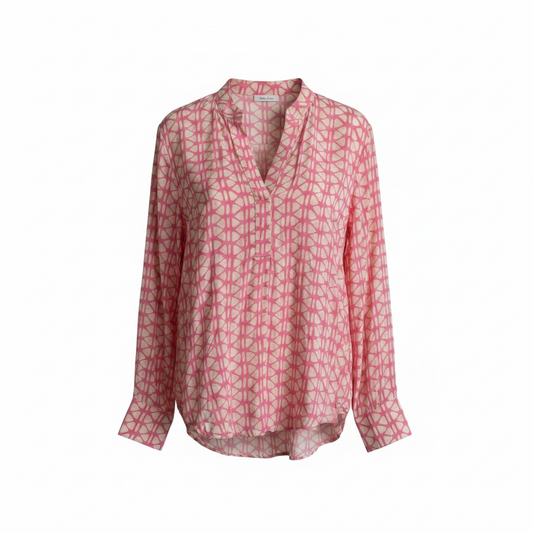 Preloved Pink/Cream Bella Jones Blouse, M