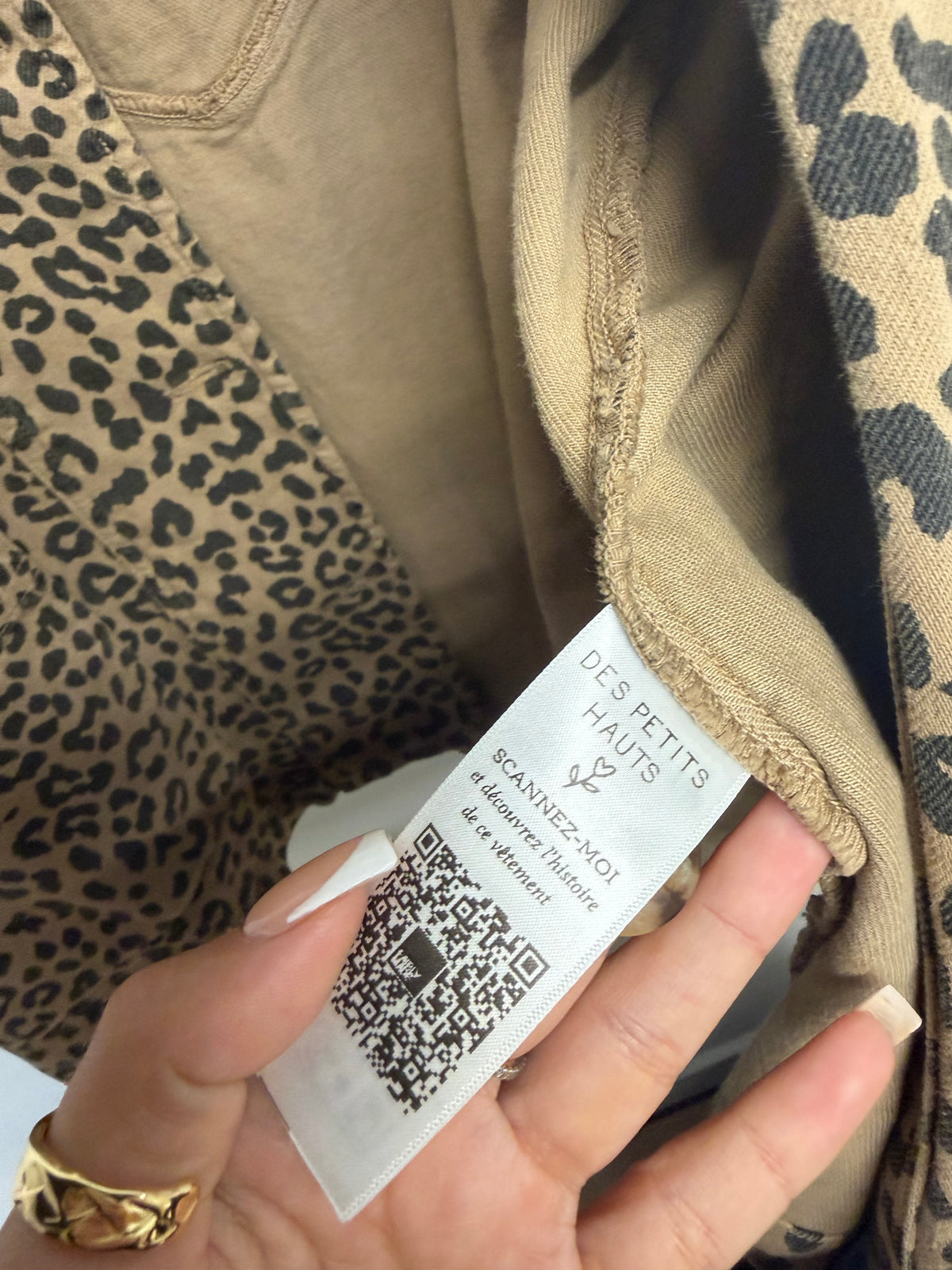 Preloved Des Petits Hauts Jacket Small Leopard Print