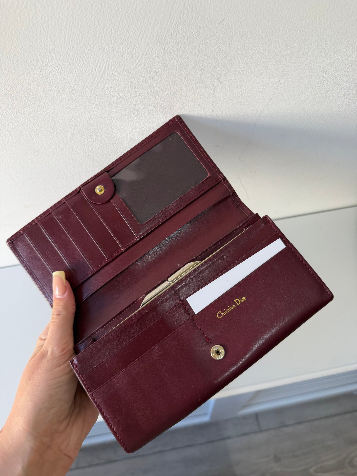 Pre-owned, Burgundy Christian Dior Wallet
