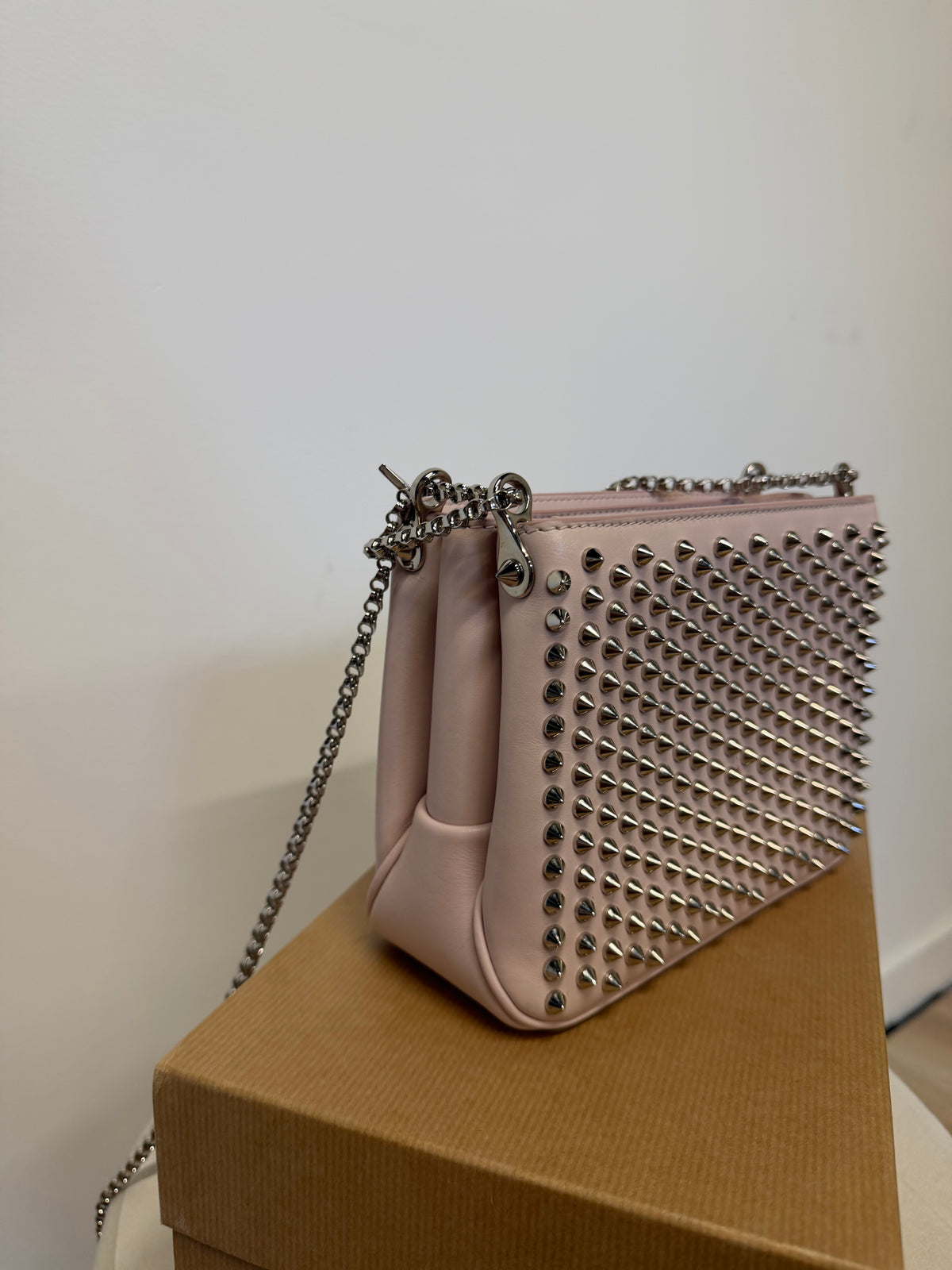 Preloved Christian Louboutin Bag Light Pink and Studded