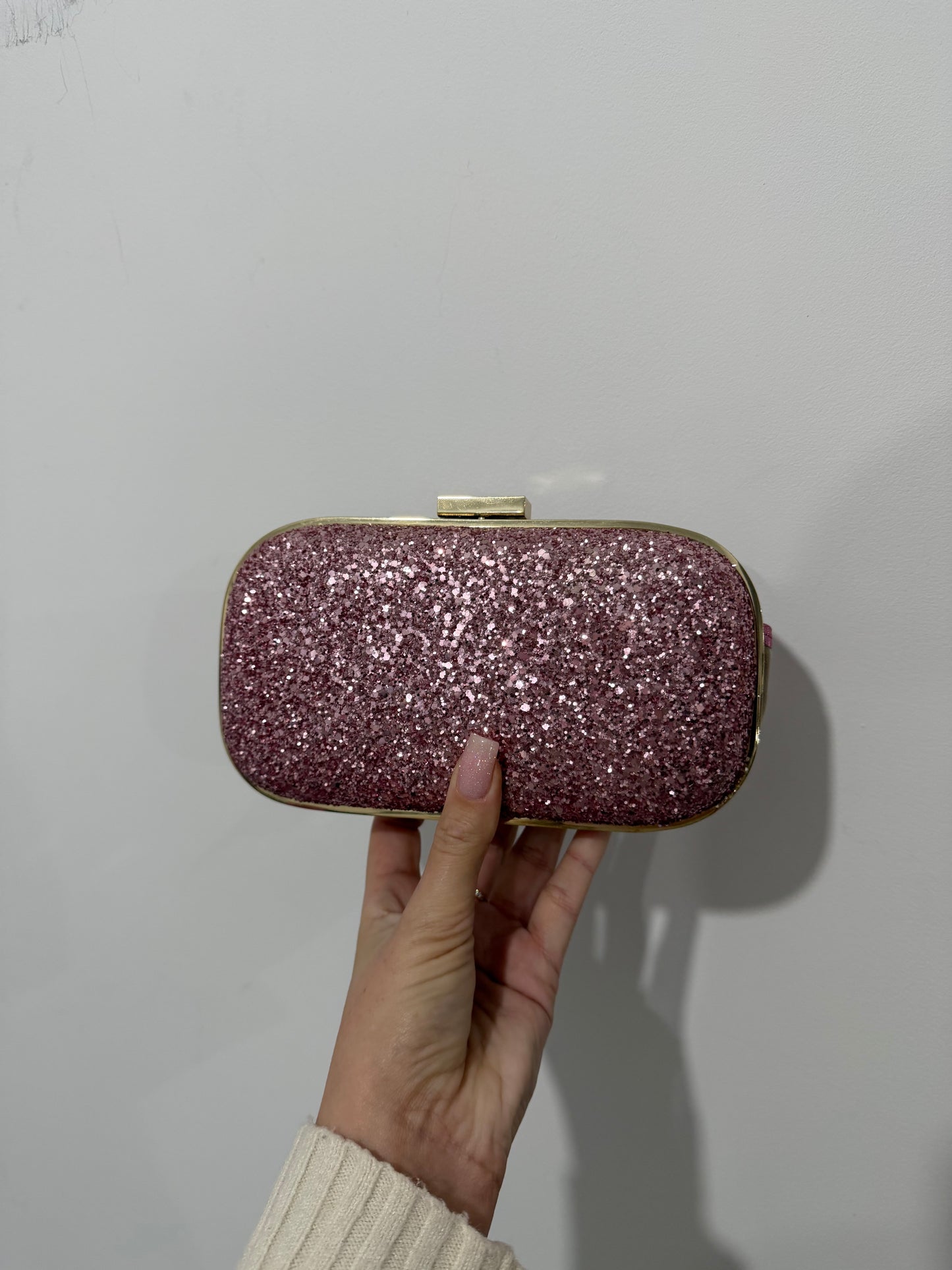 Pink Glitter Anya Hindmarch Clutch Bag, worn by The Princess of Wales