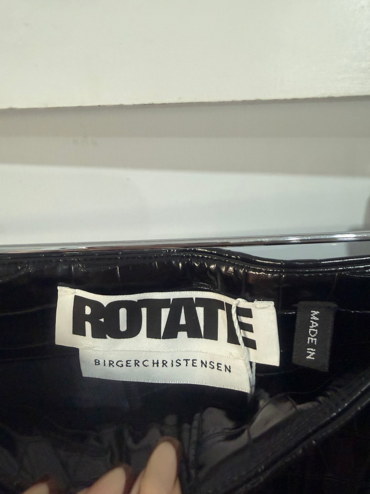 Croc Effect Rotate by Birger Chistensen Leather Pant, Size 12