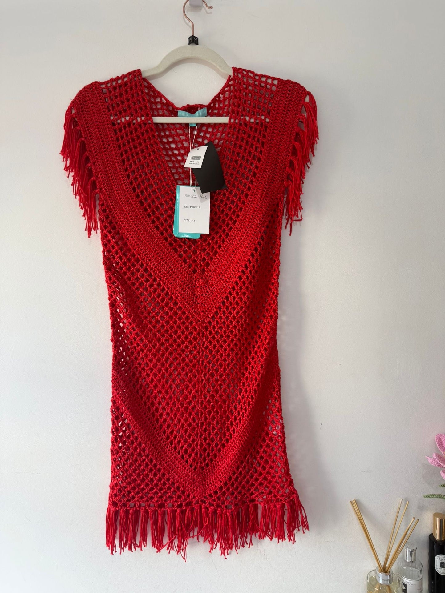 Pre-loved Red Melissa Obabash Cover up, M, BNWT