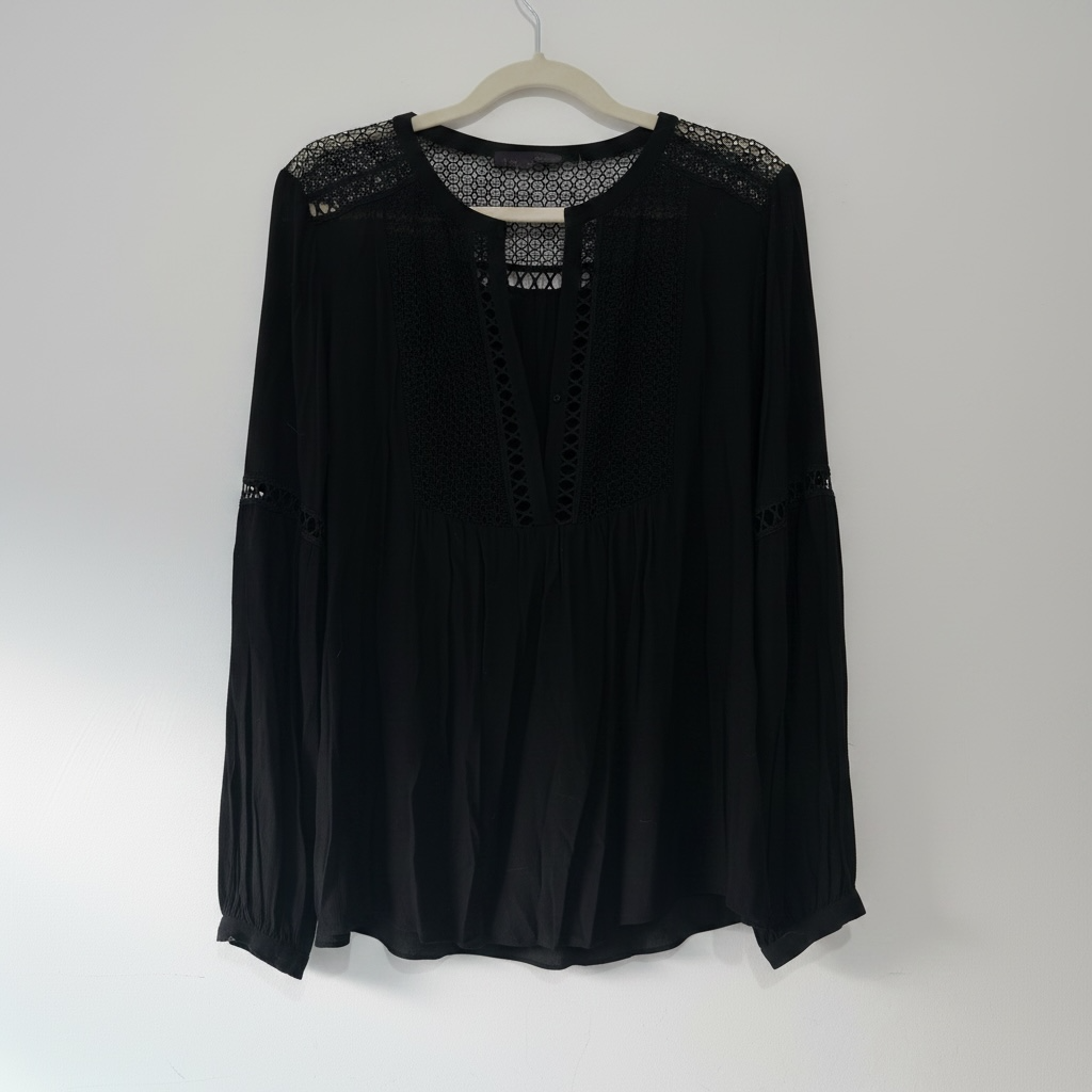Preloved Black Hale Bob Blouse, L