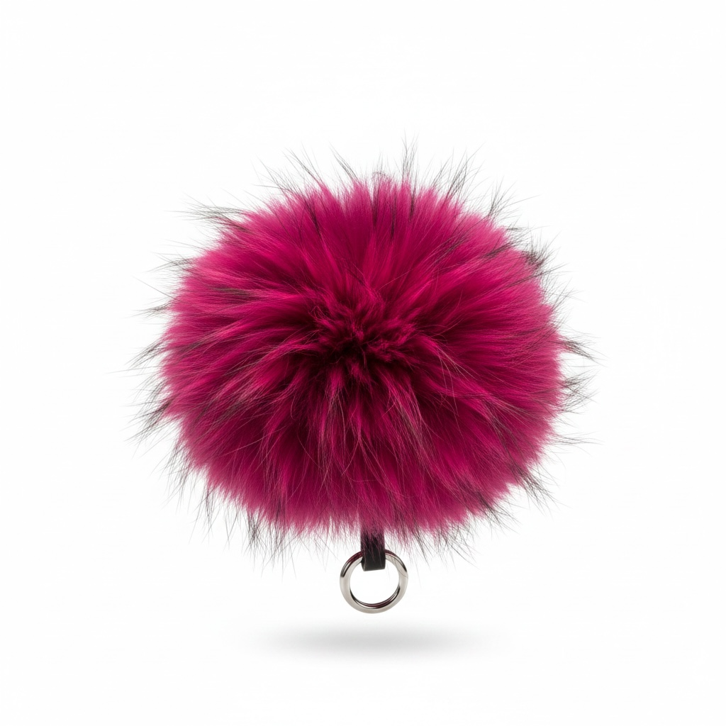 Preloved, Pink N.PEAL Key Ring , Raccoon Fur