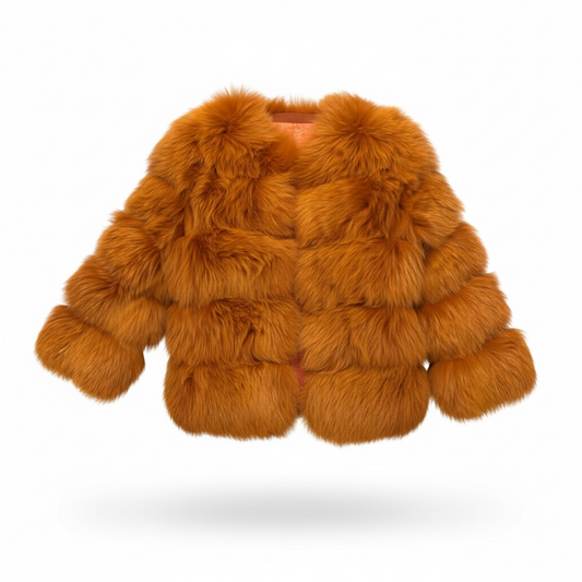 Orange Boutique Fur Coat, Size 8-10