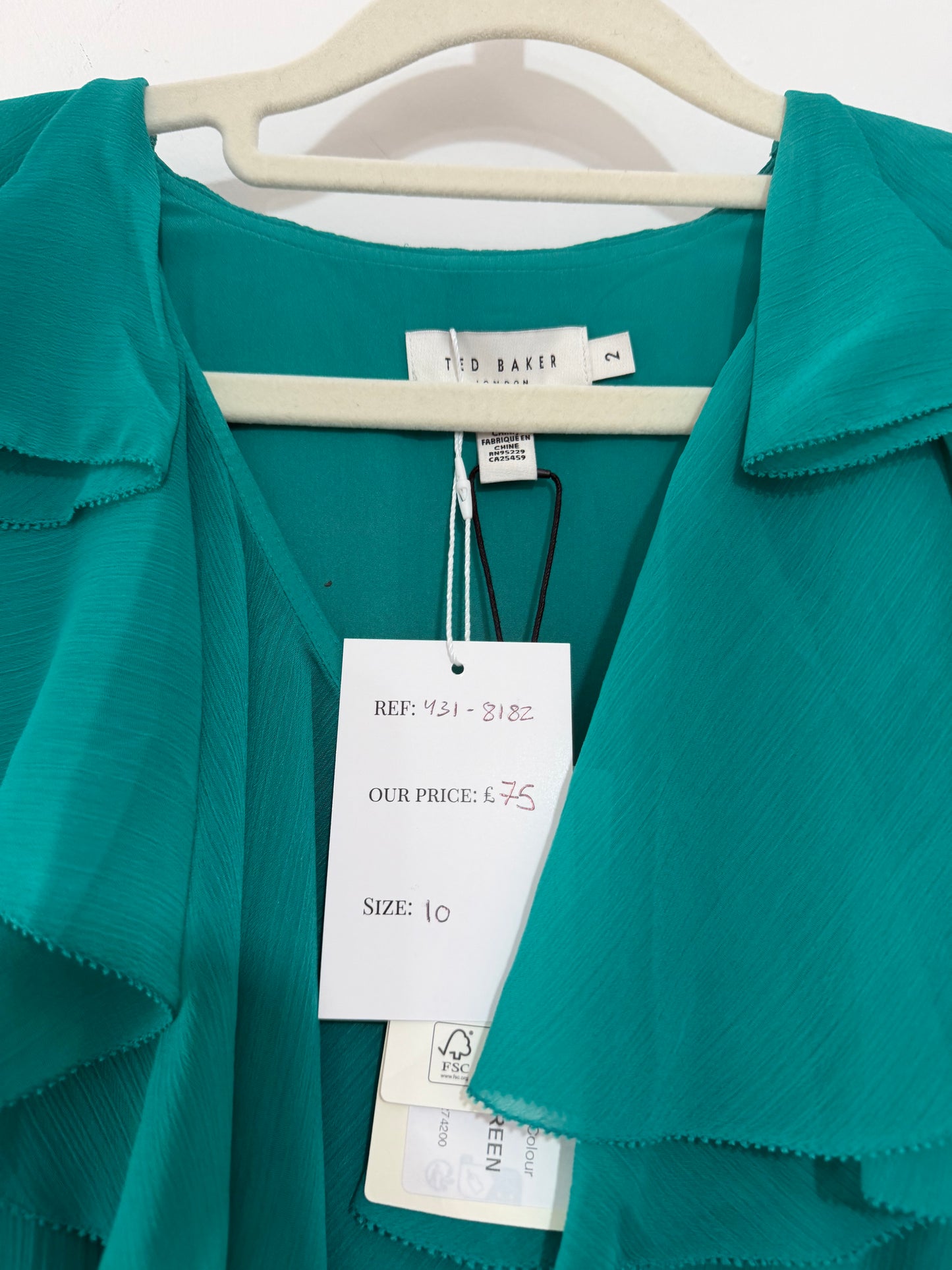 Preloved Turquoise Ted Baker Dress, Size 10