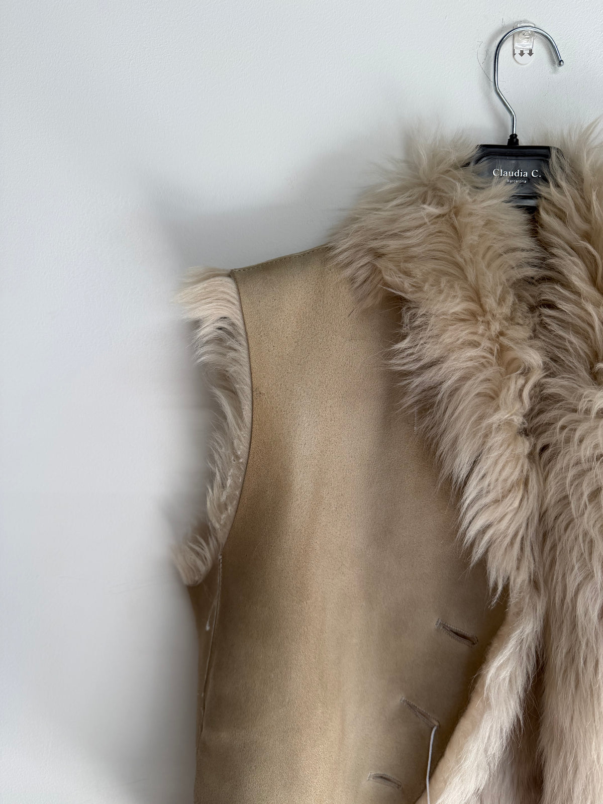 Preloved Joseph Reversible Sheepskin Gilet Size 10 Cream