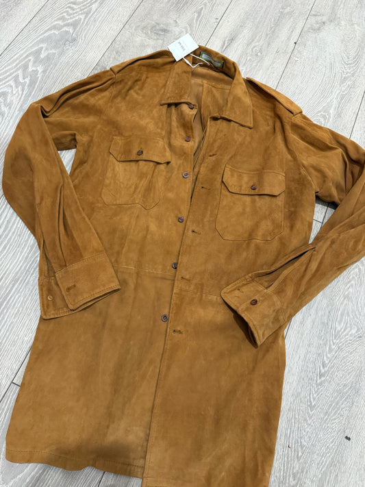 Suede Brown Camilla Paul Shacket, Size 10