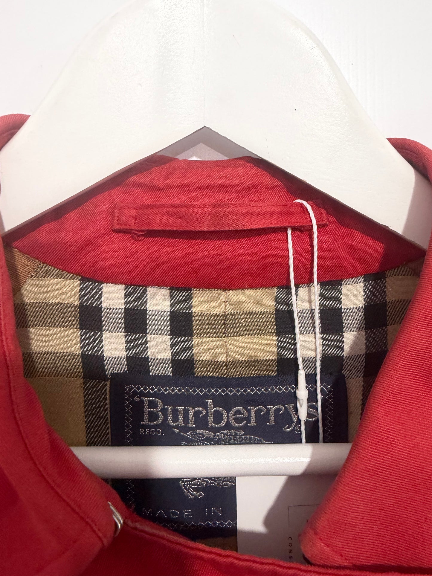 Red Burberry Trench, Size 14-16