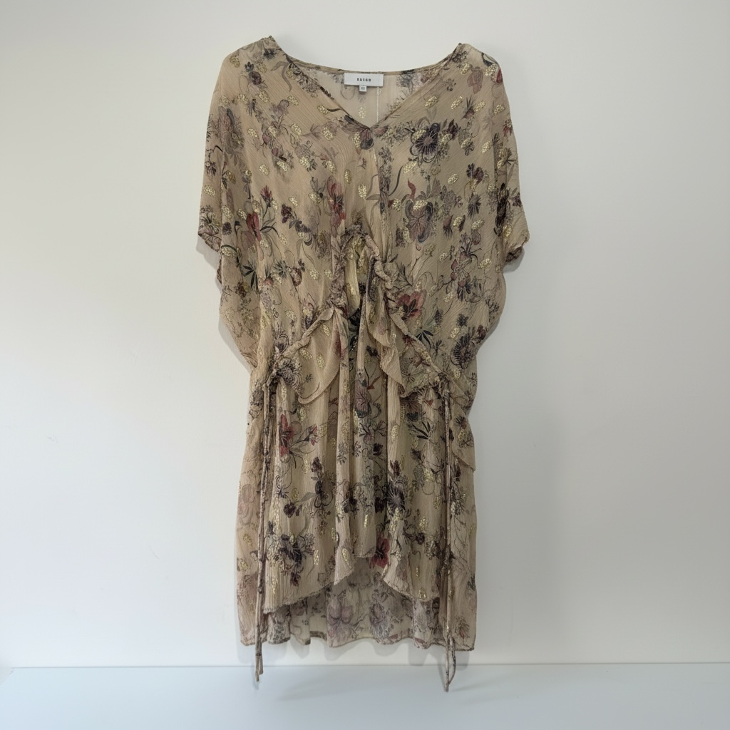 Pre Owned Taupe Paisley Reiss Dress, 12