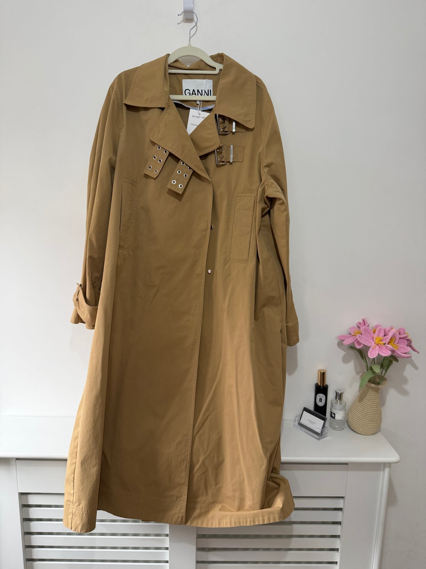 Preloved GANNI Mac Trench Size 14 Beige